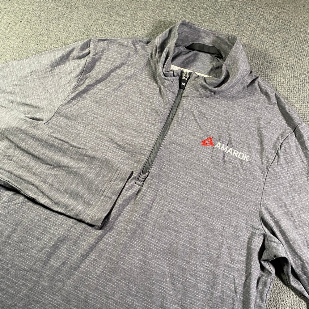 Travis Mathew Men Grey 1/4 Zip Pullover Lightweight Stretch Size Medium Golf‎
